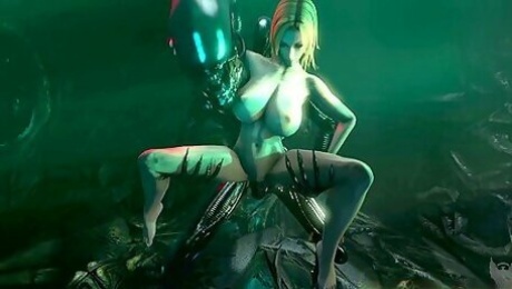 Tight 3d Pussy Cant Resist Xenomorphs Cock
