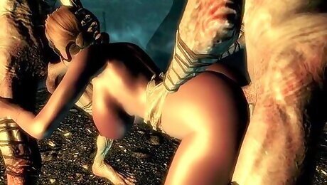 Andrea Gang Banged By Falmers A Skyrim Story