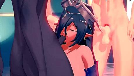 Anime Hentai In Kuroinus Olga Gets Herself A Bukkake Makeover