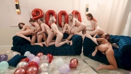 Addictive girls provide nude lesbian kinks in a superb group play