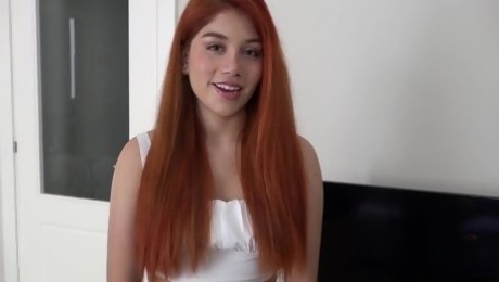 Redhead Marina Gold begs for you to make a cumshot