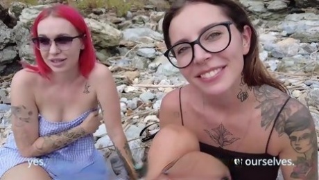 Guys said they were making a video for their blog, but it turned out that they were shooting porn on the beach
