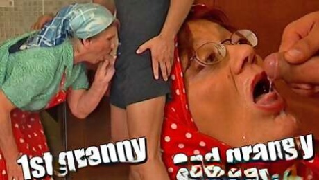 Young cock fucks two grannies!