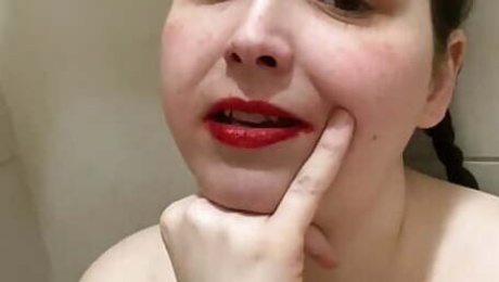 Just another play in the shower stall, Boob and pussy play