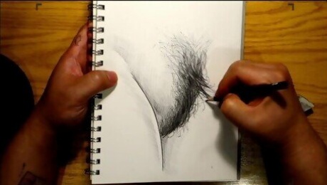 How to draw a hairy pussy