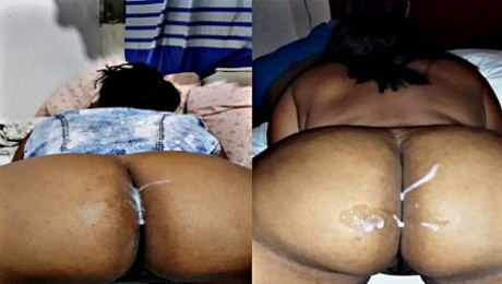 COMPILATION OF 3 CUM SHOTS ON MY FRIEND'S FAT ASS