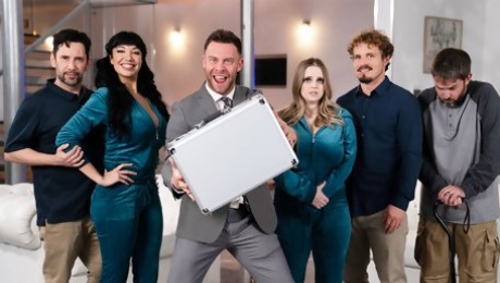 Full-bosomed maturesstepfamily on game show