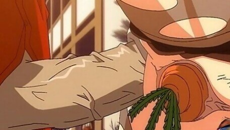 ASS FUCKING creampie with carrot in the slit - Hentai Ahegao