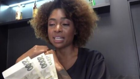 Beautiful ebony Luna Corazon is enjoying his long boner so much