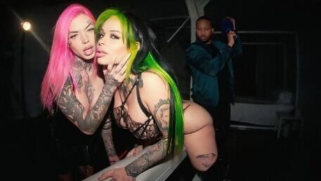 Impressive dick-riding session with Chantal Danielle and Xwife Karen